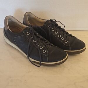 Womens Ecco Leather Lace Up Sneaker Shoes Size 40 9.5